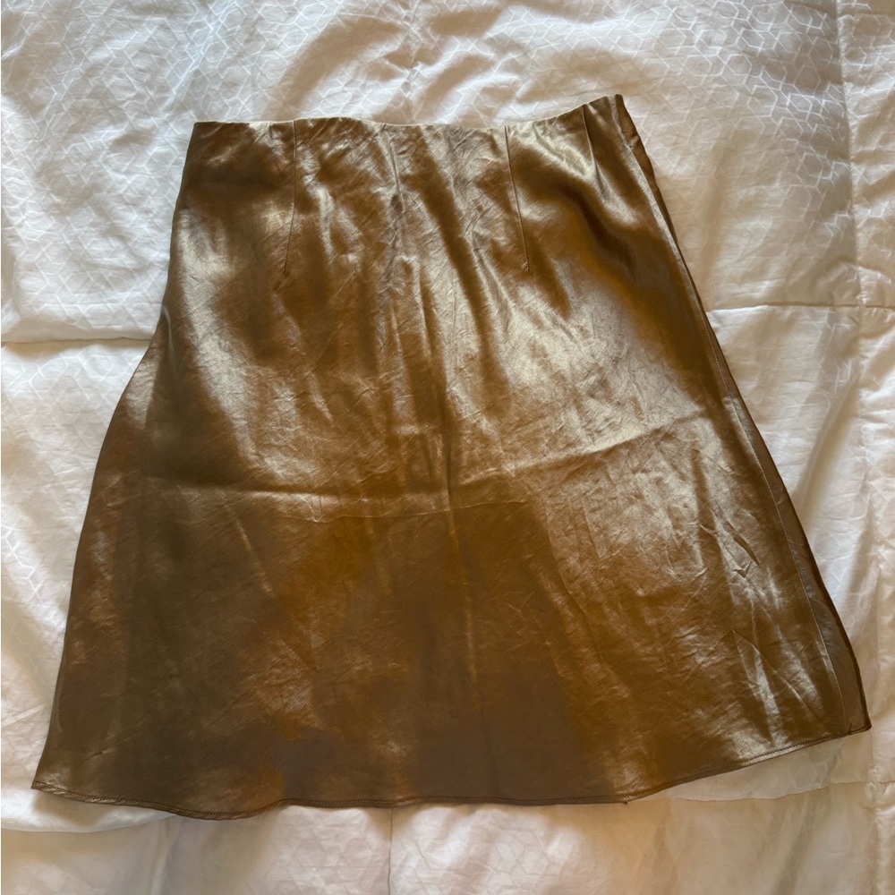 Babaton Metallic Gold A-Line Skirt